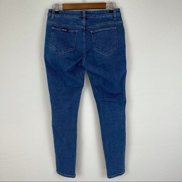 Rollas Westcoast Staple Dark Blue High Waisted Skinny Jeans Sz 30 - Picture 6 of 7